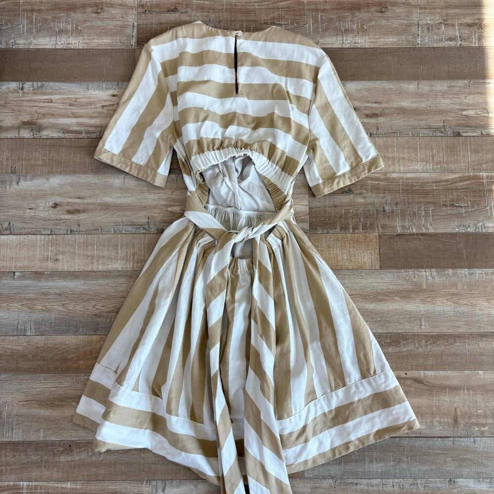 Staud York Cotton-Linen Dress Cream and Beige Size XS - Picture 6 of 8